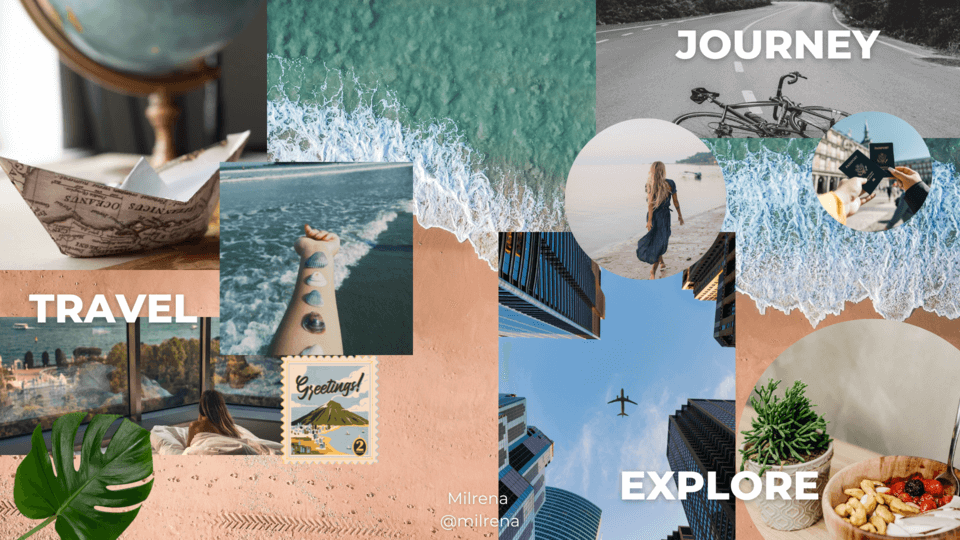 Moodboard illustrating the Explorer Brand Archetype